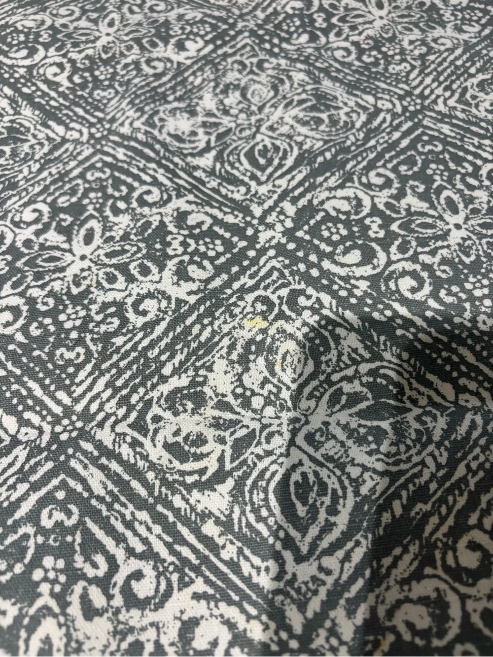 Gray and White Patterned Table Runner